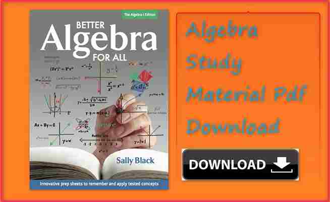 Algebra Pdf Material for RRB & SSC Download