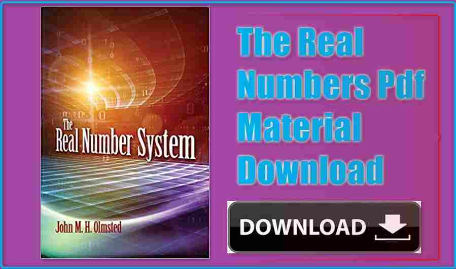 Real Numbers Pdf Material Download