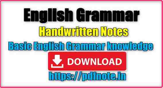 English Grammar Handwritten Notes Competitive Exams PDF