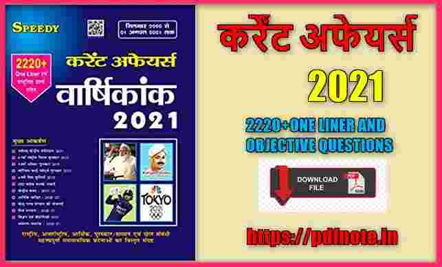 Speedy Current Affairs 2021 PDF Free Download in Hindi