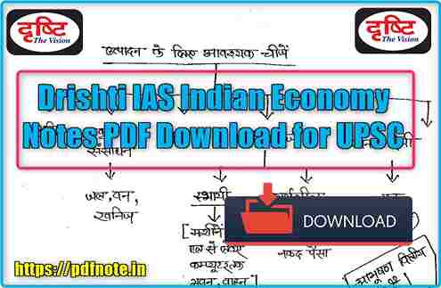 Drishti IAS Indian Economy Notes PDF