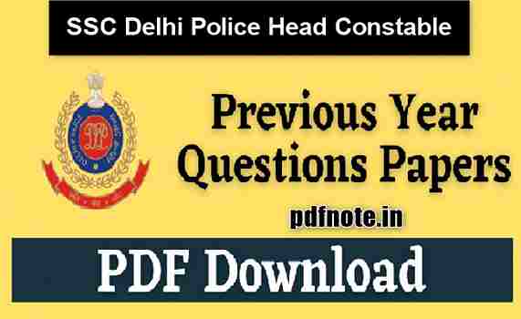 SSC Delhi Police Head Constable Previous Year Question Paper Pdf