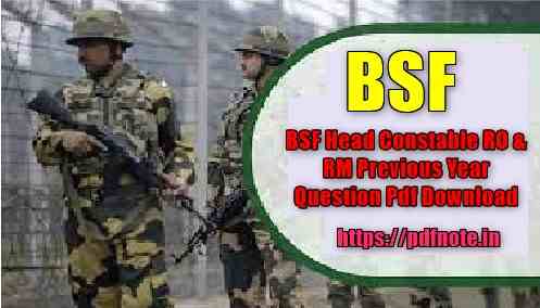 BSF Head Constable RO & RM Previous Year Question Pdf