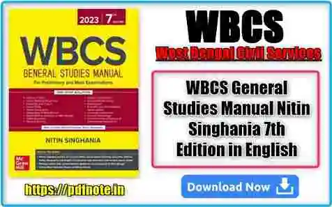 WBCS General Studies Manual Nitin Singhania 7th Edition in English Pdf Download