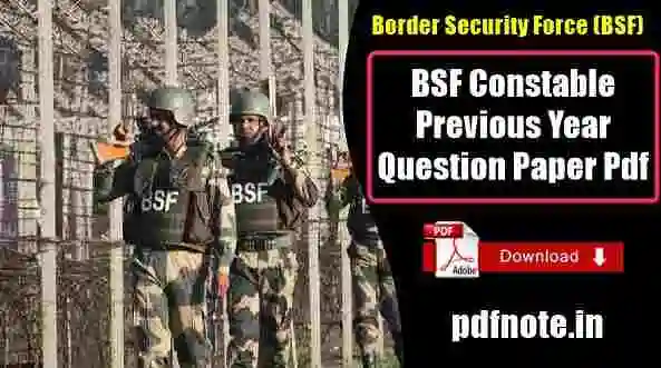 BSF Constable Tradesman Question Paper Pdf Download